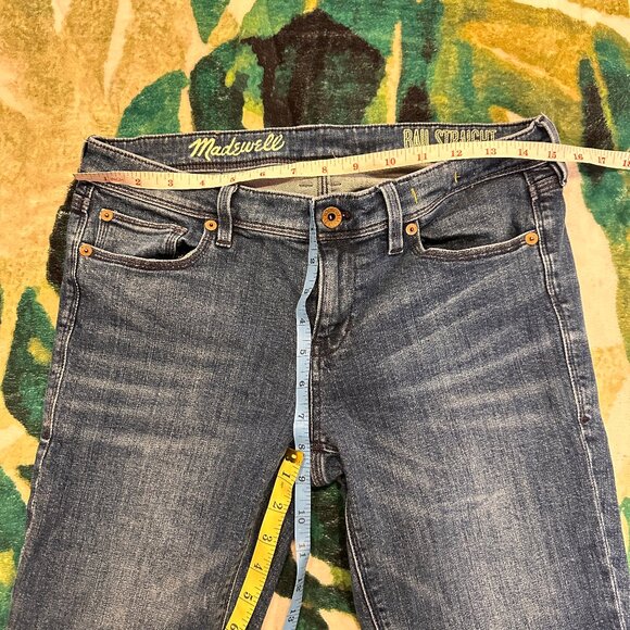 Madewell Sz 6 (28) Rail Straight Low Rise Jeans Stretch Womens Medium Wash - Picture 9 of 15